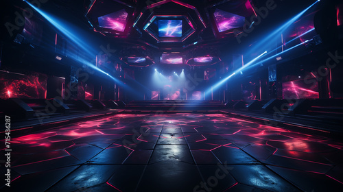 colorful interior of bright and beautiful night club photo