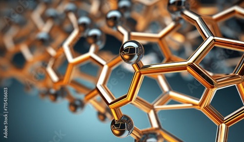 a model with hexagons and spheres inside.