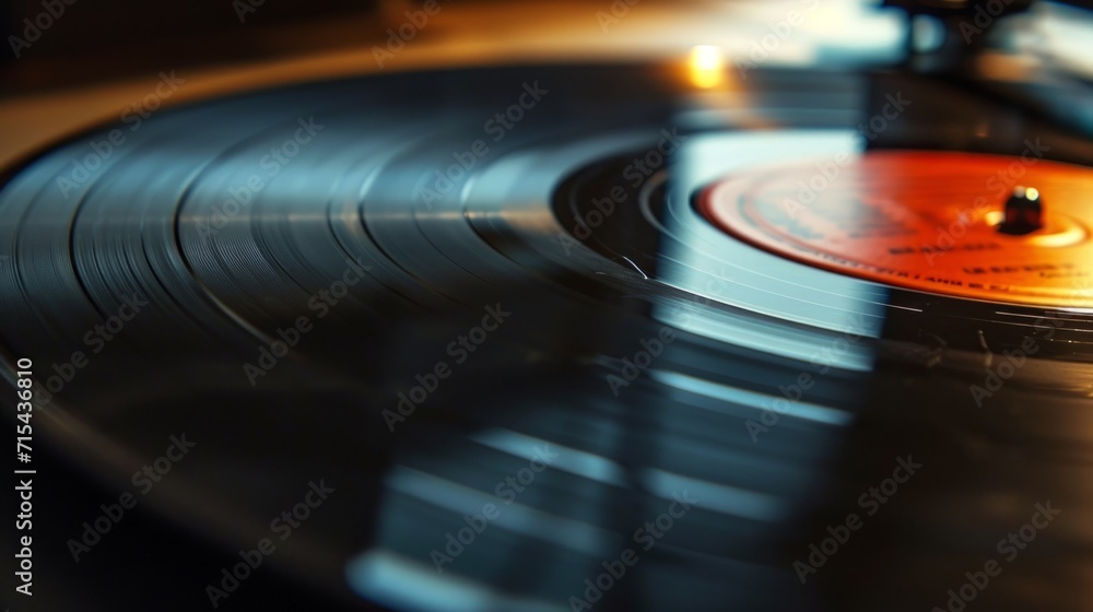 Black Vinyl Record Closeup. Macro Image of a Long Play. Sound tracks on a vinyl record Black Vinyl Record Closeup. Macro Image of a Long Play. Sound tracks on a vinyl record