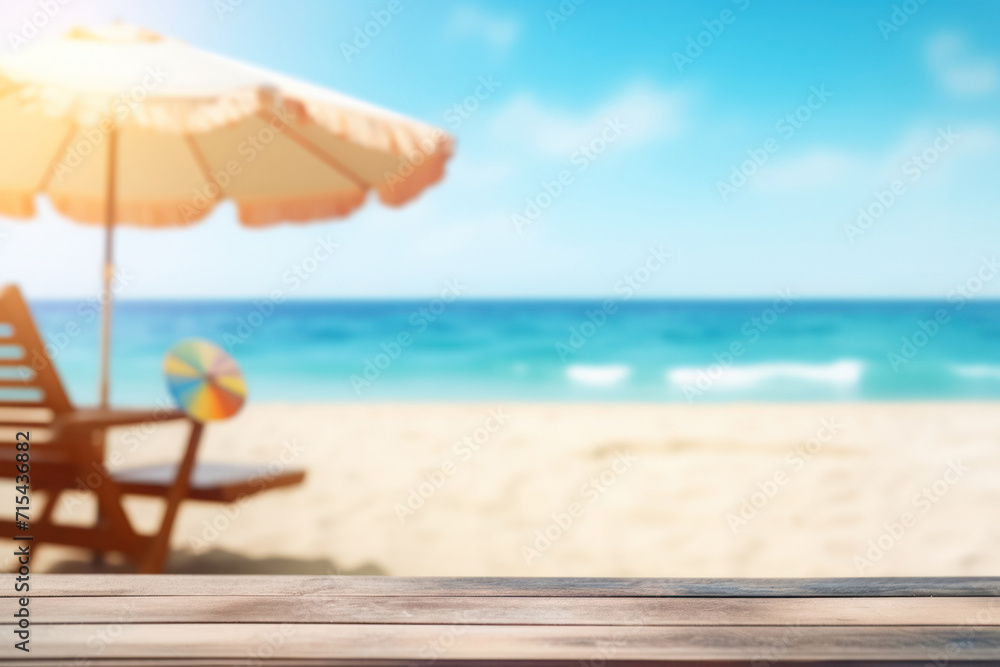 Obraz premium summer ocean beach sand travel vacation background, flat lay, copy space, space for text, gentle minimalistic