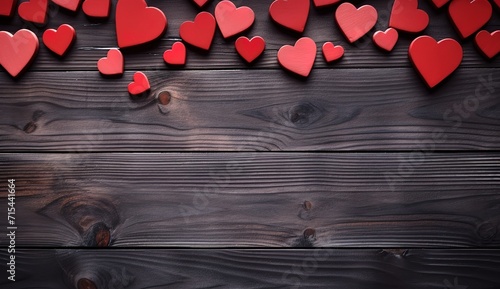Valentine's day background with heart and red hearts