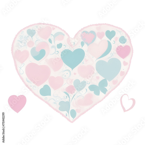 Valentine pink heart clipart  wedding card decoration
