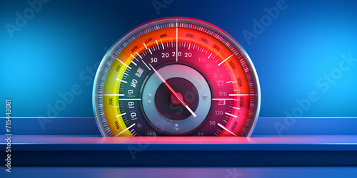 Risk Concept Depicted On Control Panel Icon With 60 Normal Indicator On Credit Rating Scale Speedometer,Futuristic car speedometer gauge dial, Dialing into Credit Risk with Control 