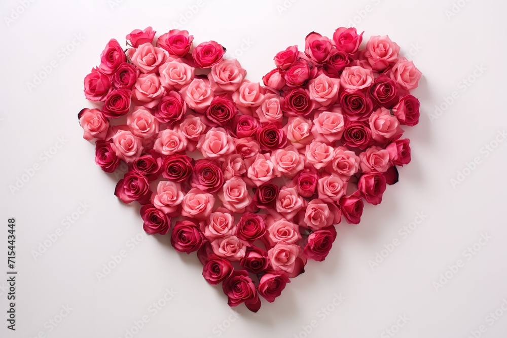 a series of red roses and pink roses forming a heart a series of red roses and pink roses forming a heart