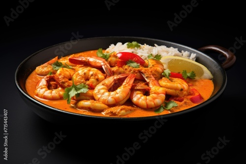 Traditional Bahian dish: Shrimp with moqueca sauce. photo