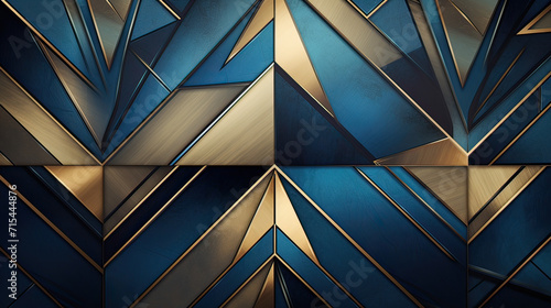 Metallic foiling effects, a blend of geometric shapes and patterns that create a visually appealing and modern design Ai Generative