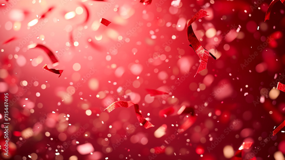 A red background with confetti A red background with confetti