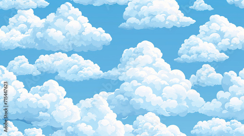 A pattern with clouds on a blue background