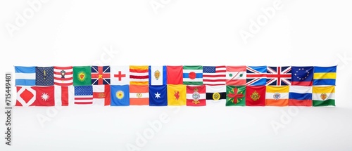  Frame of national flags the different countries of the world isolated on a white background