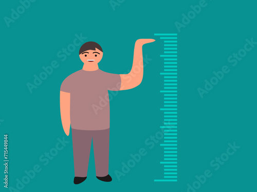 vector illustration of measuring height flat design