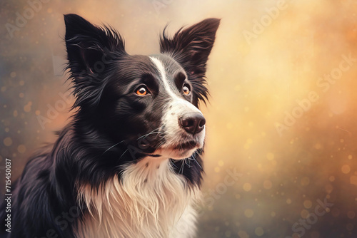 Purebred purebred beautiful border collie dog breed, background nature isolate.