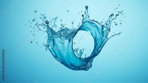 Blue water heart. Illustration on blue background