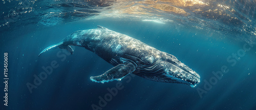 wallpaper of a whale under water, photo