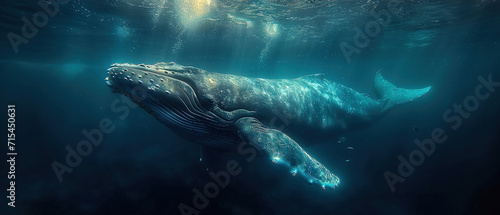 wallpaper of a whale under water, © Uwe