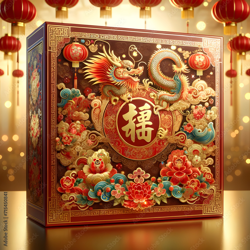 Beautifully Decorated Chinese New Year Gift Box
