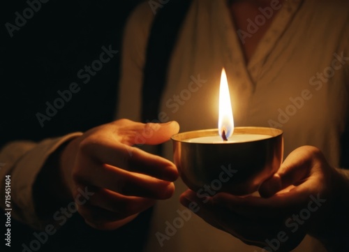 man handling iron firing candle in the hands