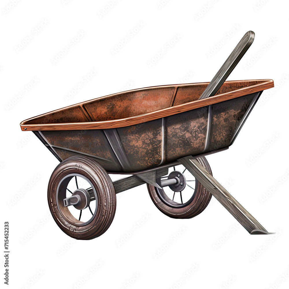 Single Wheelbarrow Design Isolation on a transparent background Single Wheelbarrow Design Isolation on a transparent background