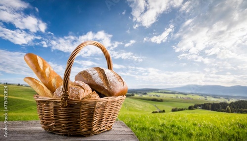 basket with bread photo