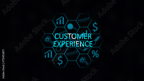 Business graph ,business concept icon dollar icon customer experience text illustration.