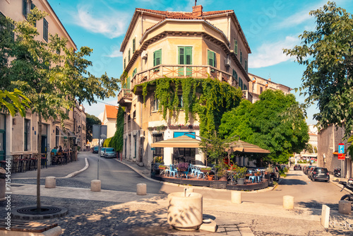 Croatia,Split-DalmatiaCounty, Split,Drinkwater Fonteintje in front of old town cafe photo