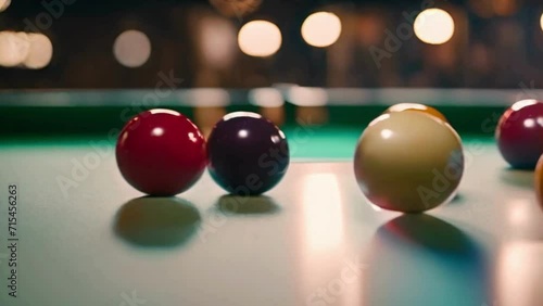 billiard balls on a table photo