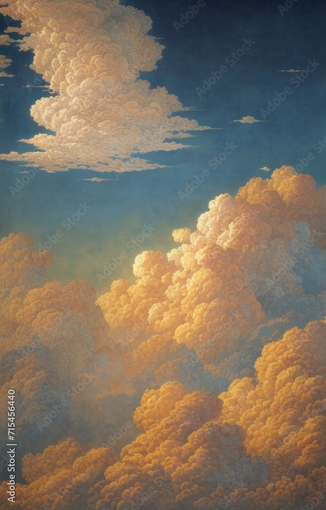 Majestic Beautiful Cloud Illustration Painting Background