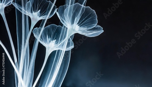 art background with transparent x ray flowers photo