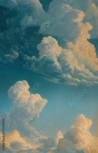 Majestic Beautiful Cloud Illustration Painting Background