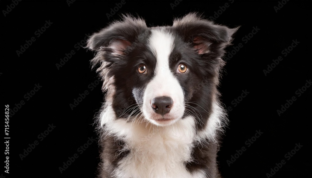 border collie puppy isolated on transparent background cutout