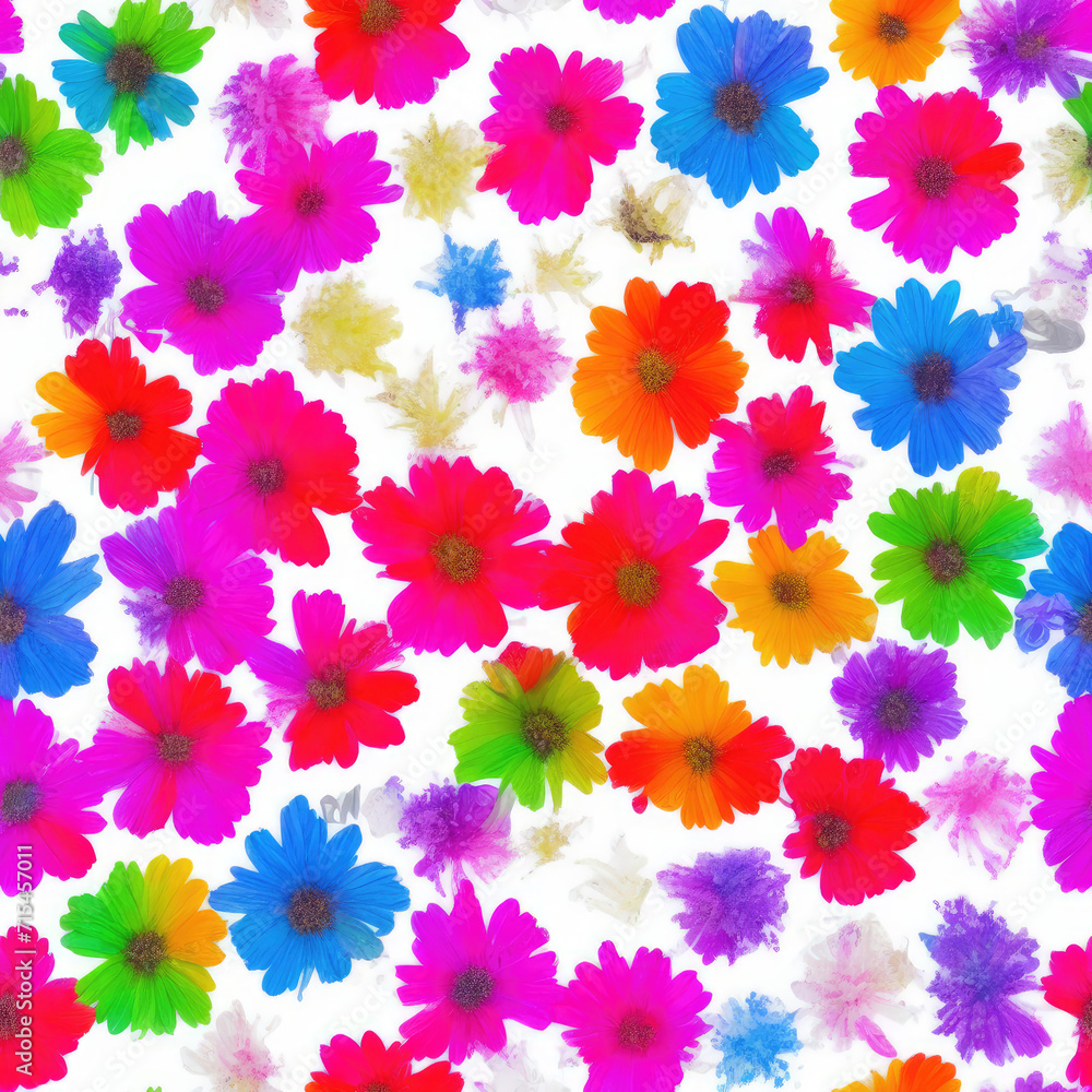 Flowers and ice. Abstract seamless pattern. AI generated. Flowers and ice. Abstract seamless pattern. AI generated.
