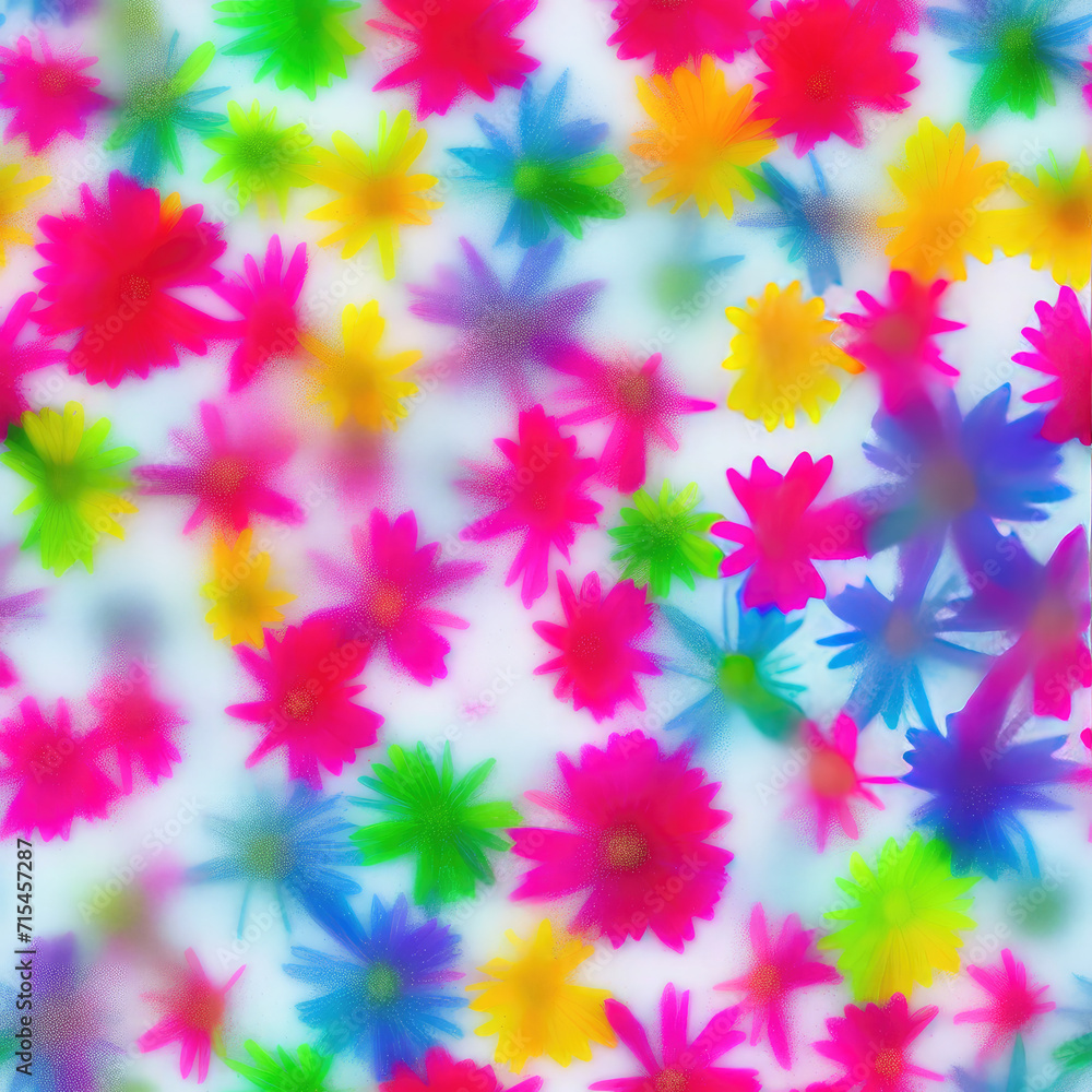 Flowers and ice. Abstract seamless pattern. AI generated. Flowers and ice. Abstract seamless pattern. AI generated.