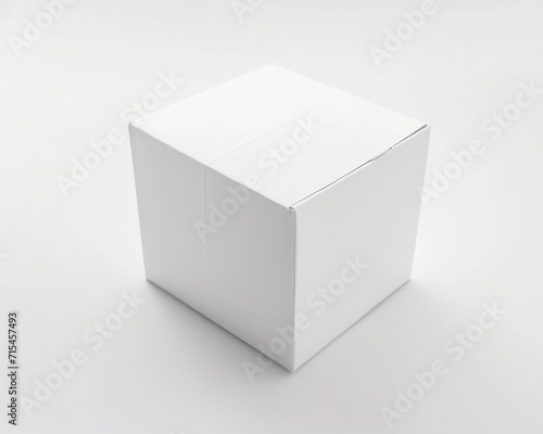 Blank White Cardboard Box for Packaging and Delivery