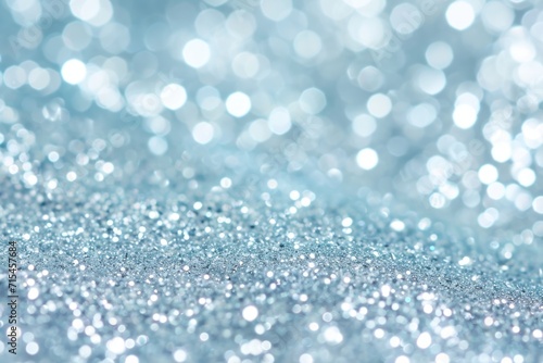 Glittering Celebration: Shimmering White and Light Blue Abstract Background