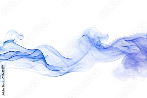 Blue Mist  Abstract Smoke and Steam on White Studio Background