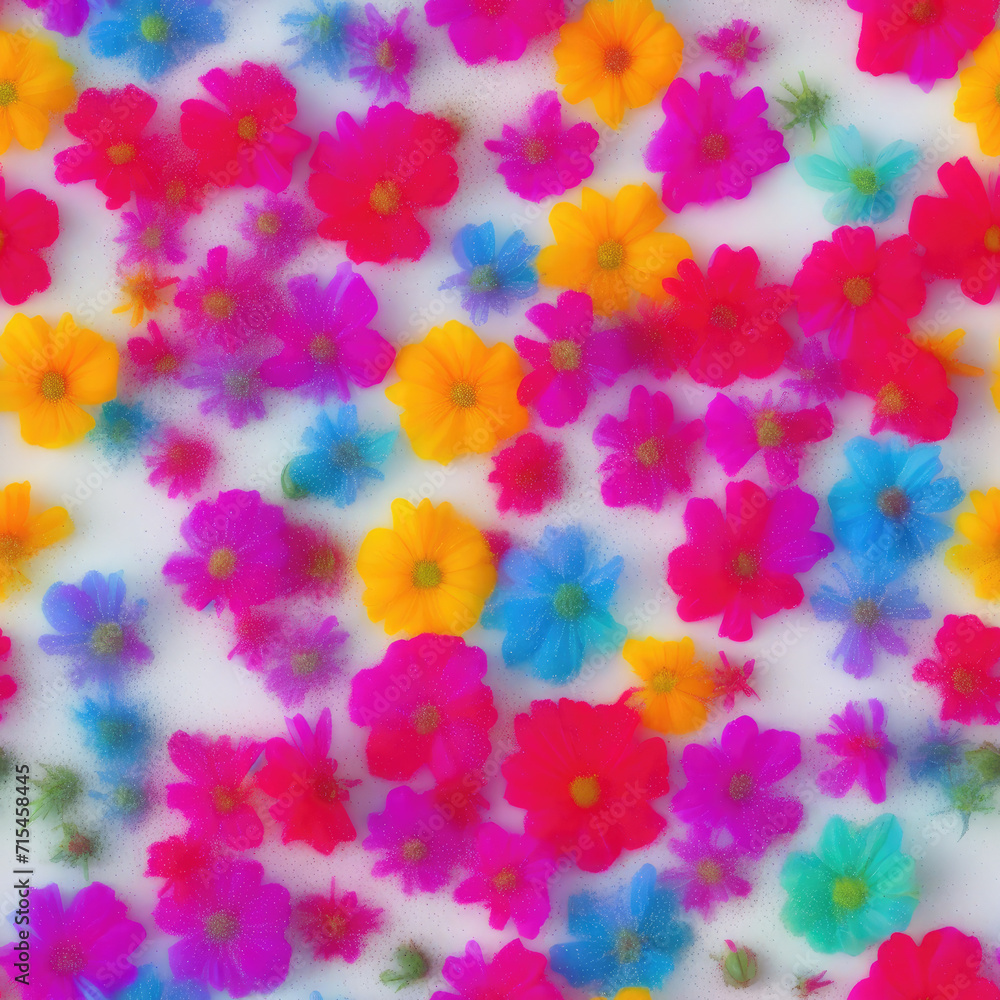 Flowers and ice. Abstract seamless pattern. AI generated. Flowers and ice. Abstract seamless pattern. AI generated.