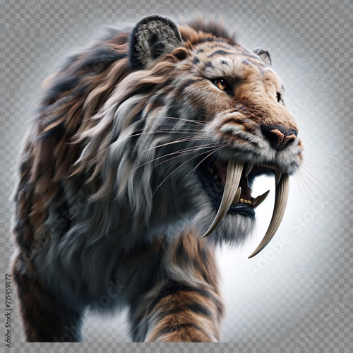 Fierce Saber-Toothed Tiger Roaring