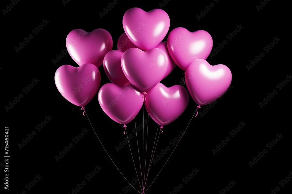 Valentine's day background with heart shaped balloons Valentine's day background with heart shaped balloons