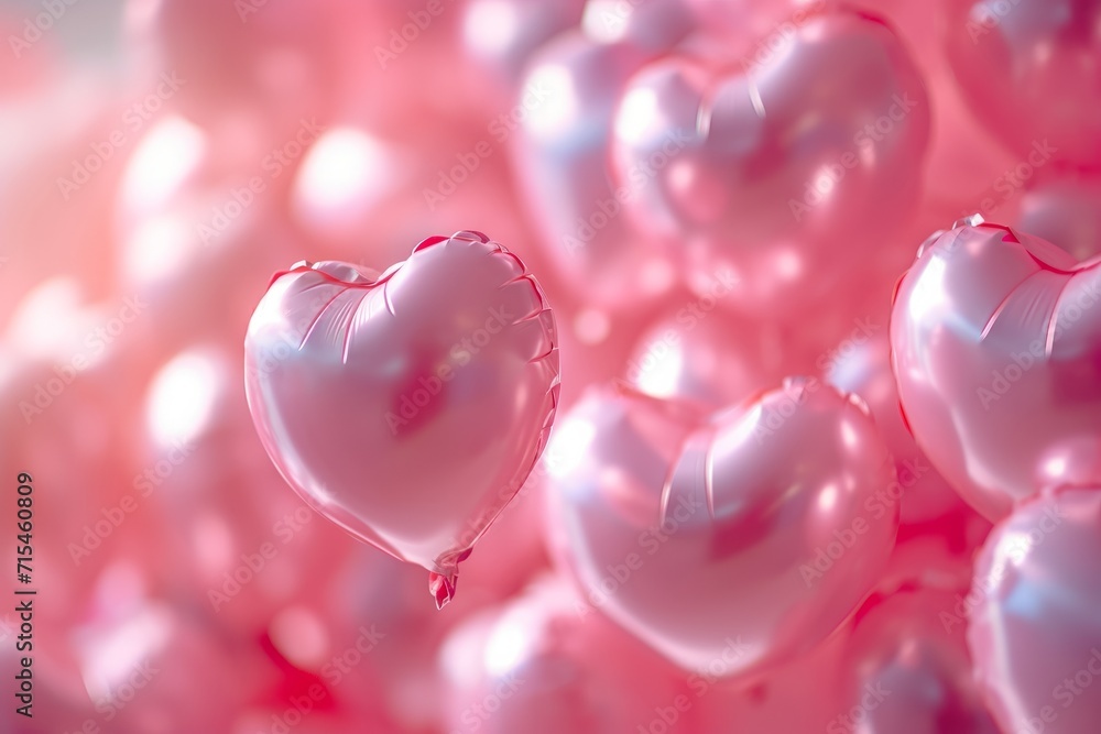 Valentine's day background with heart shaped balloons