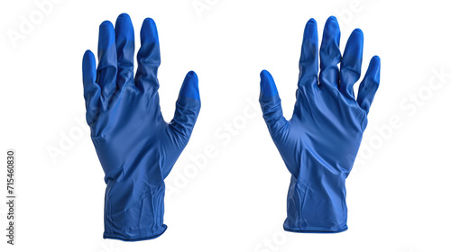 Blue glove for health protection isolated on transparent background. photo