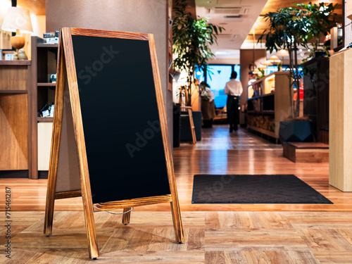 Mock up Chalkboard menu sign Cafe Restaurant shop front