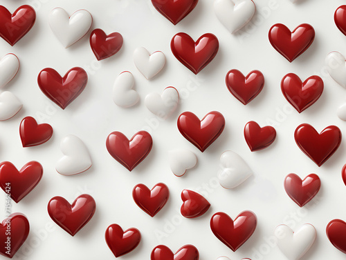 Seamless pattern of red hea...