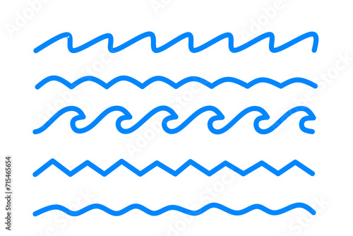 vector collection of water wave icons with simple design