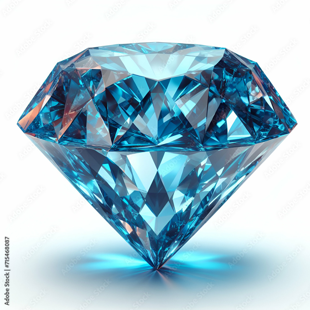 Blue diamond on white background Blue diamond on white background