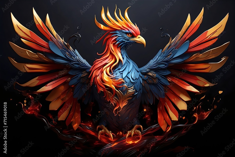 Obraz premium a phoenic bird with wings of fire