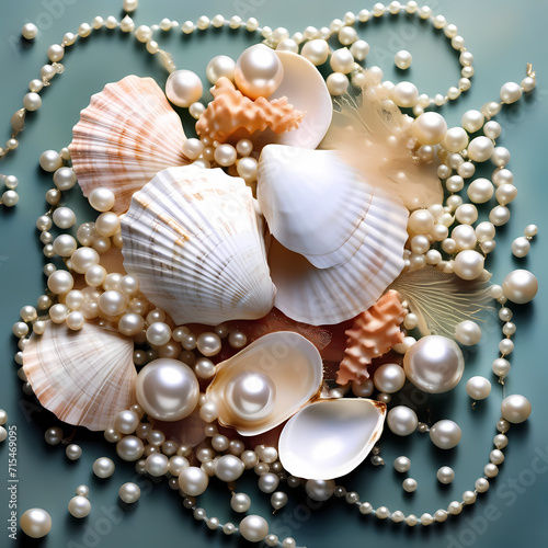 sea shells, sea shells and pearls, sea shells on the beach © Shazib
