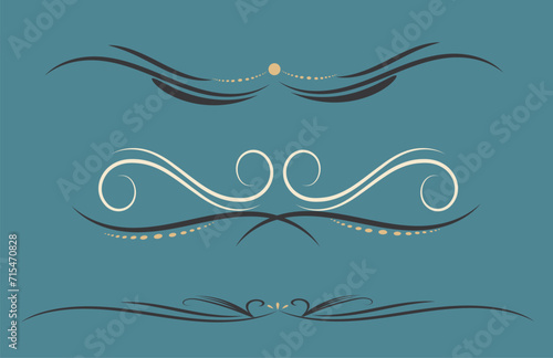 Set of Swirl divider, floral divider 