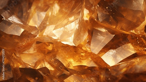 A dazzling topaz gemstone background, showcasing golden hues and sparkling textures, providing an elegant and warm ambiance for creative projects - Generative AI