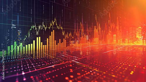 経済と株価チャートのイメージ