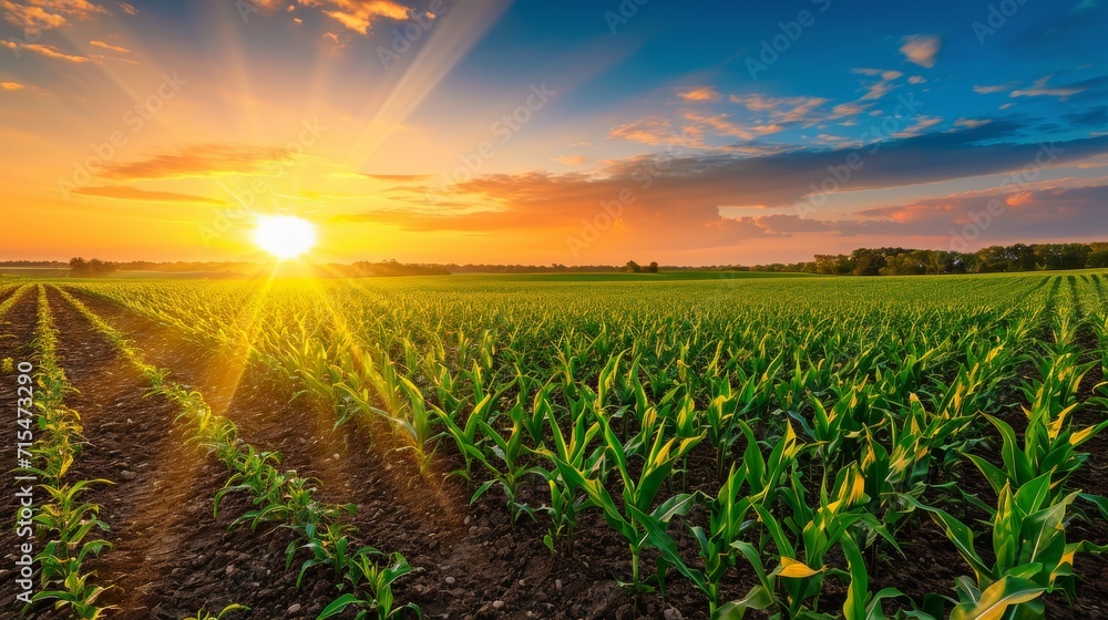 Corn plants in the morning Corn plants in the morning