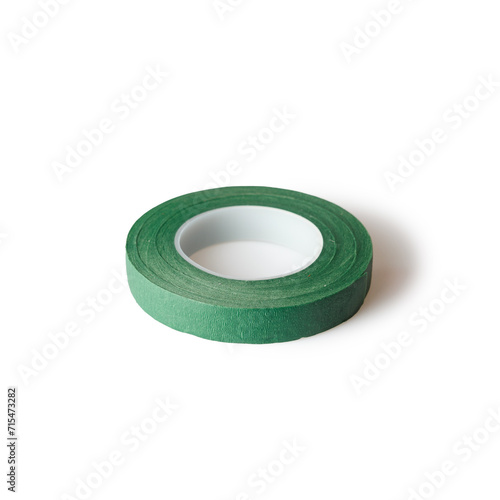 Decorative green paper anchor ribbon with cotton coating